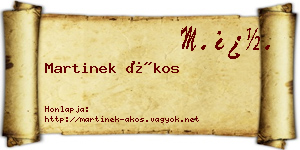 Martinek Ákos névjegykártya